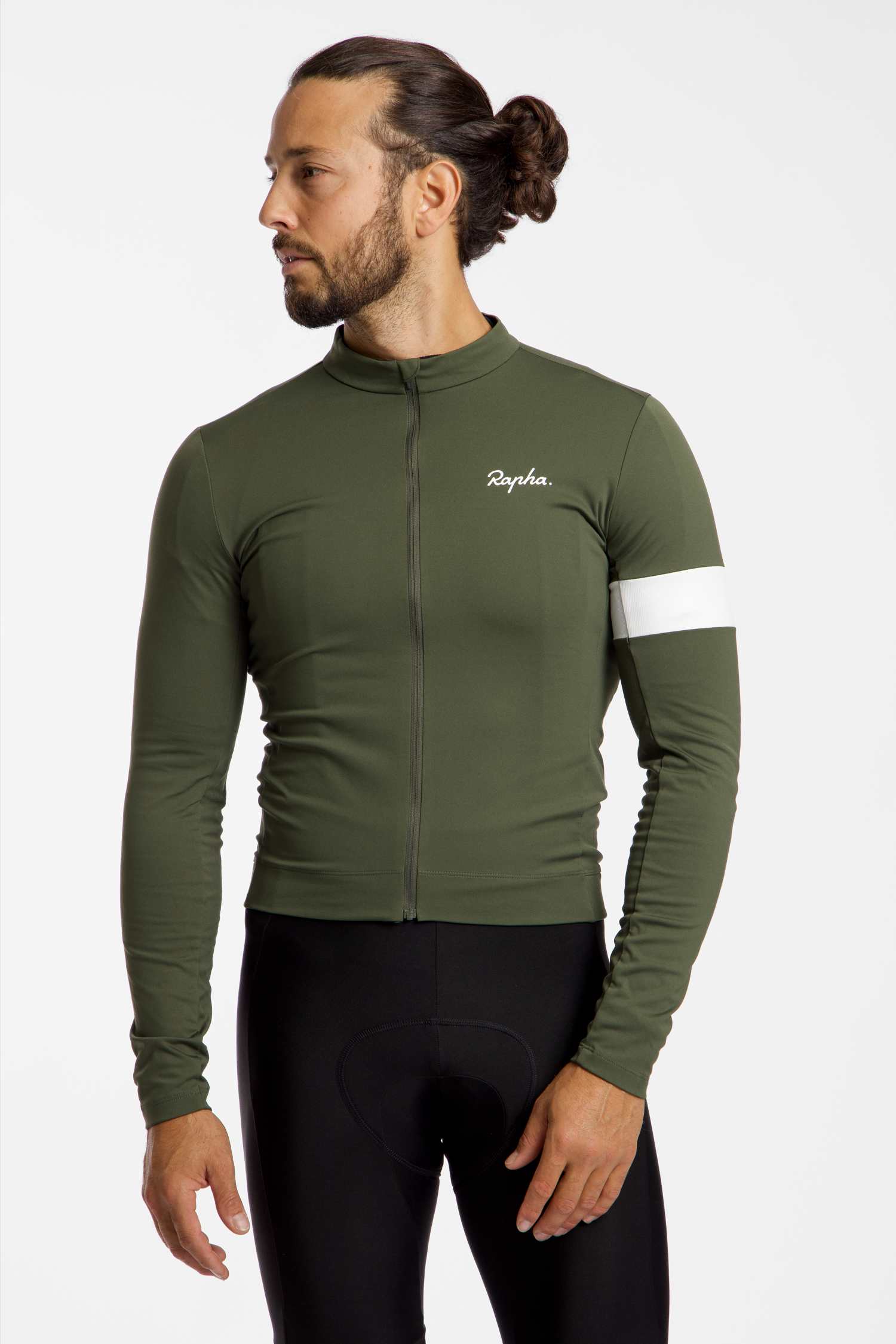 Image of Rapha Core Thermal LS Herren Biketrikot Dunkelgrün, Herren, Größe: S