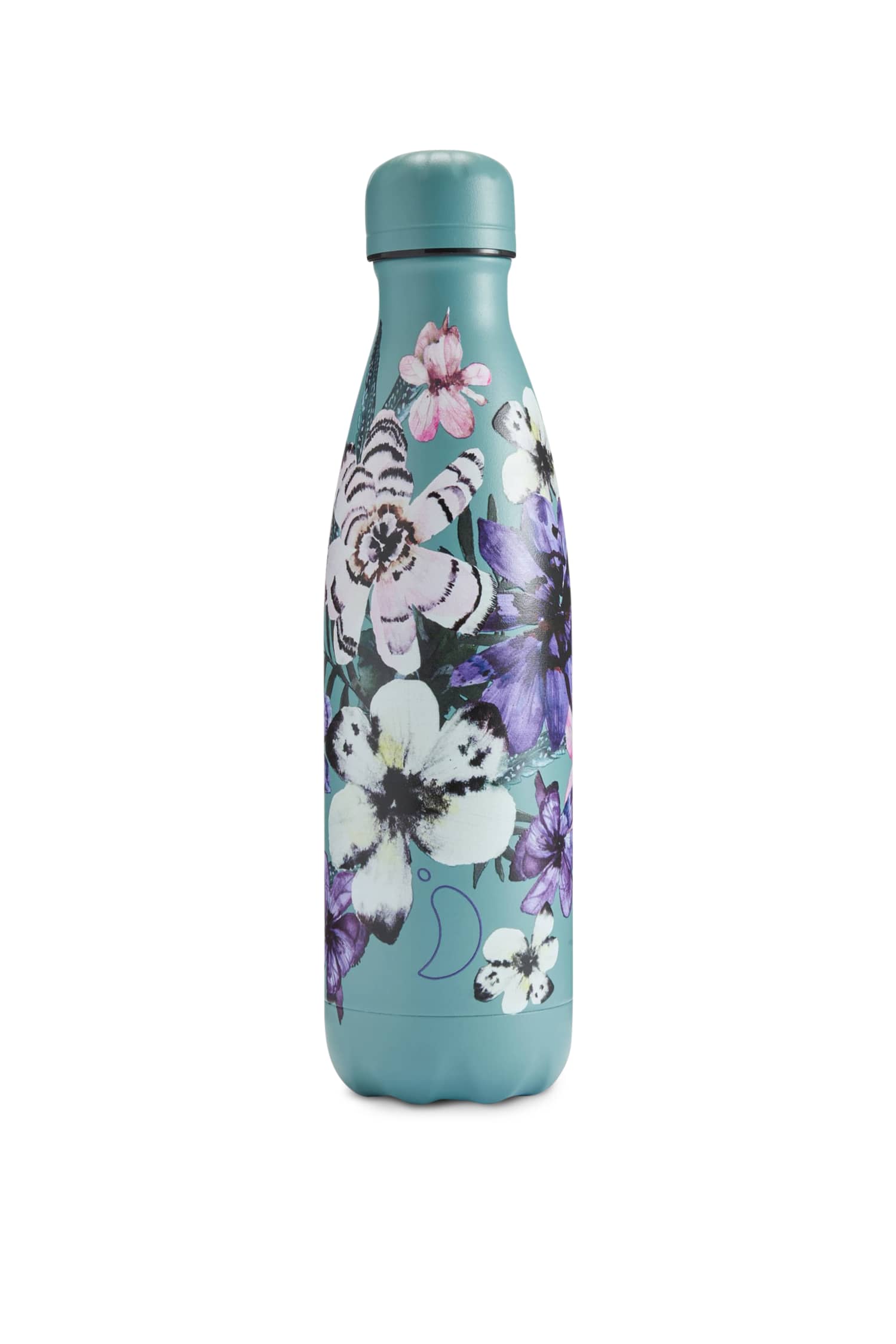 Chilly`s Floral 500 ml Trinkflasche Blau, Herren, Größe: ONE SIZE