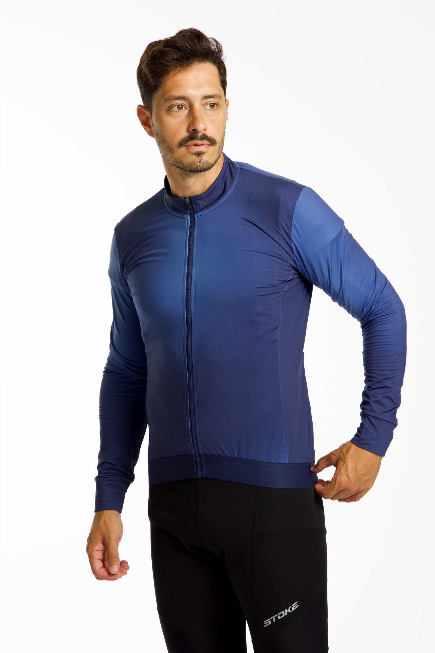 Image of Stoke Colobra Thermal LS Herren Biketrikot Dunkelblau, Herren, Größe: L