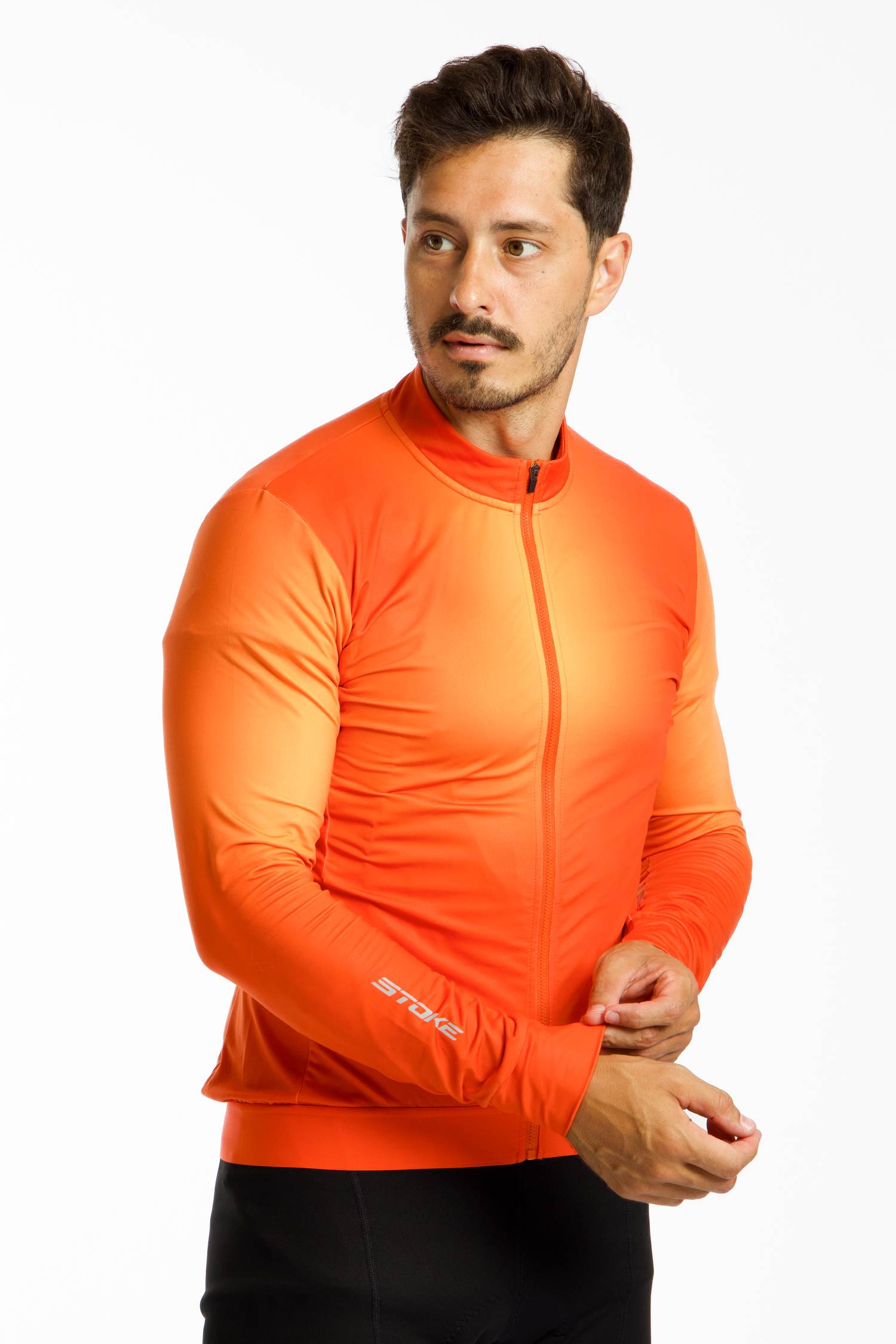 Image of Stoke Colobra Thermal LS Herren Biketrikot Orange, Herren, Größe: L