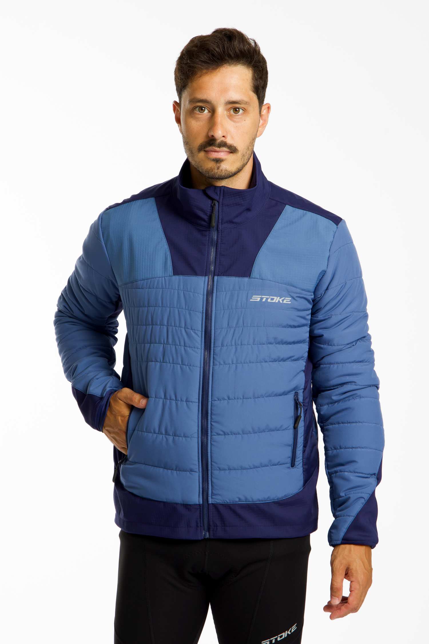 Image of Stoke Yaco Hybrid Herren Bikejacke Blau, Herren, Größe: L