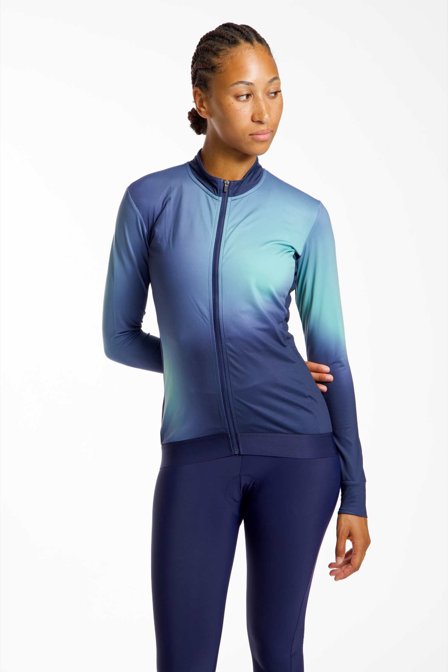Stoke Randa Thermal LS Damen Biketrikot Blau, Damen, Größe: XL