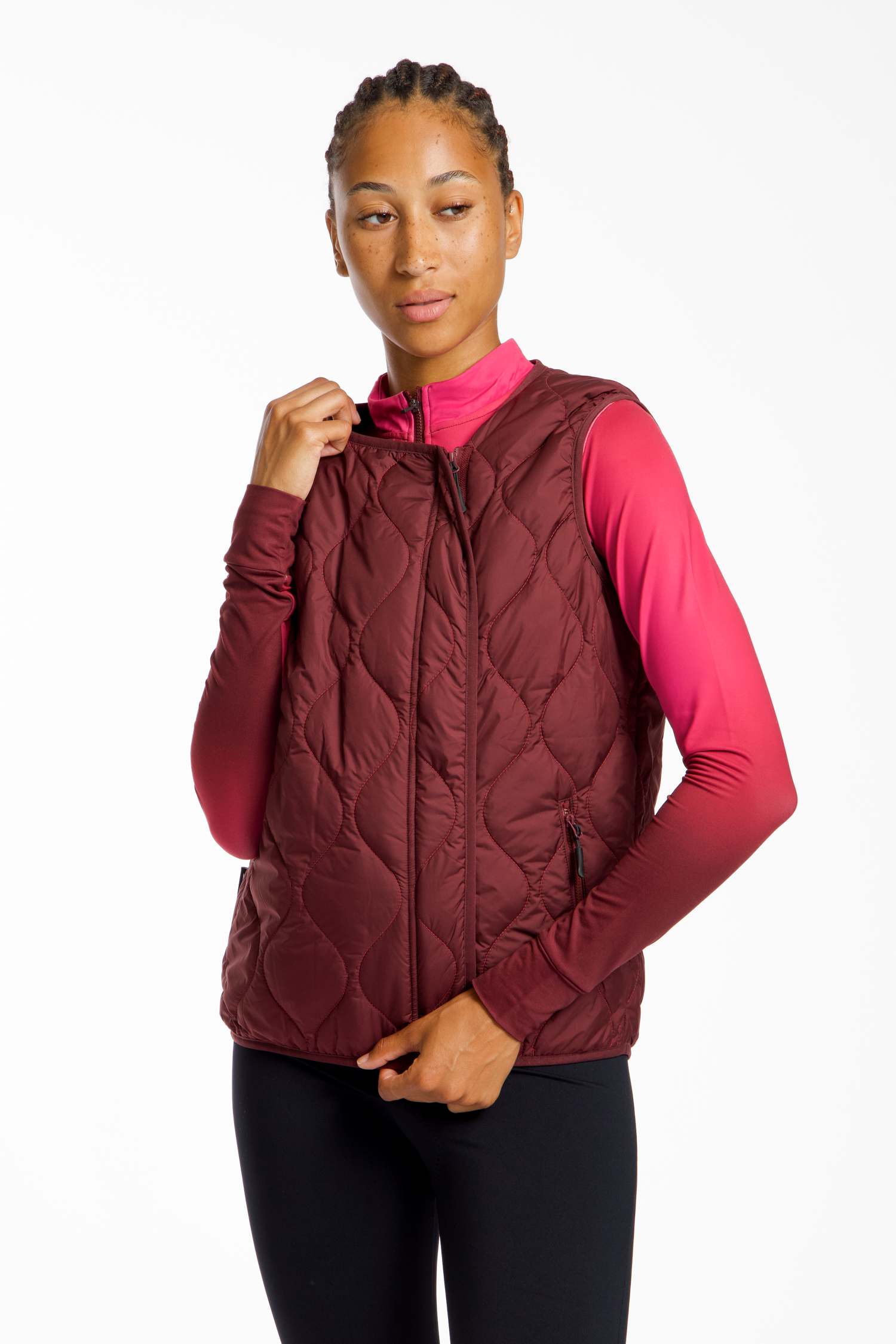 Stoke Mara Hybrid Damen Gilet Bordeaux, Damen, Größe: L