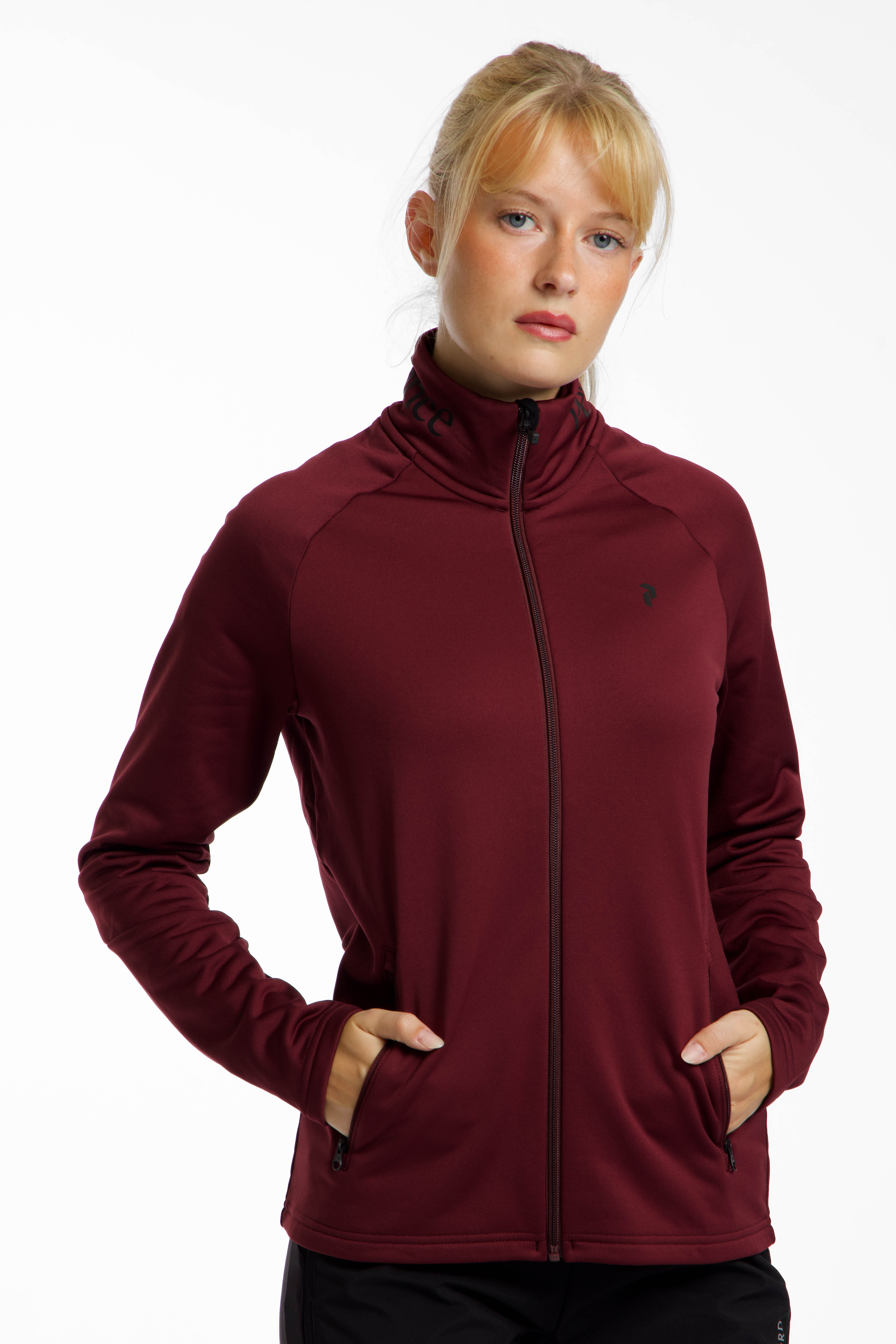 Image of PEAK PERFORMANCE Rider Essentials Zip Damen Midlayer Bordeaux, Damen, Größe: L