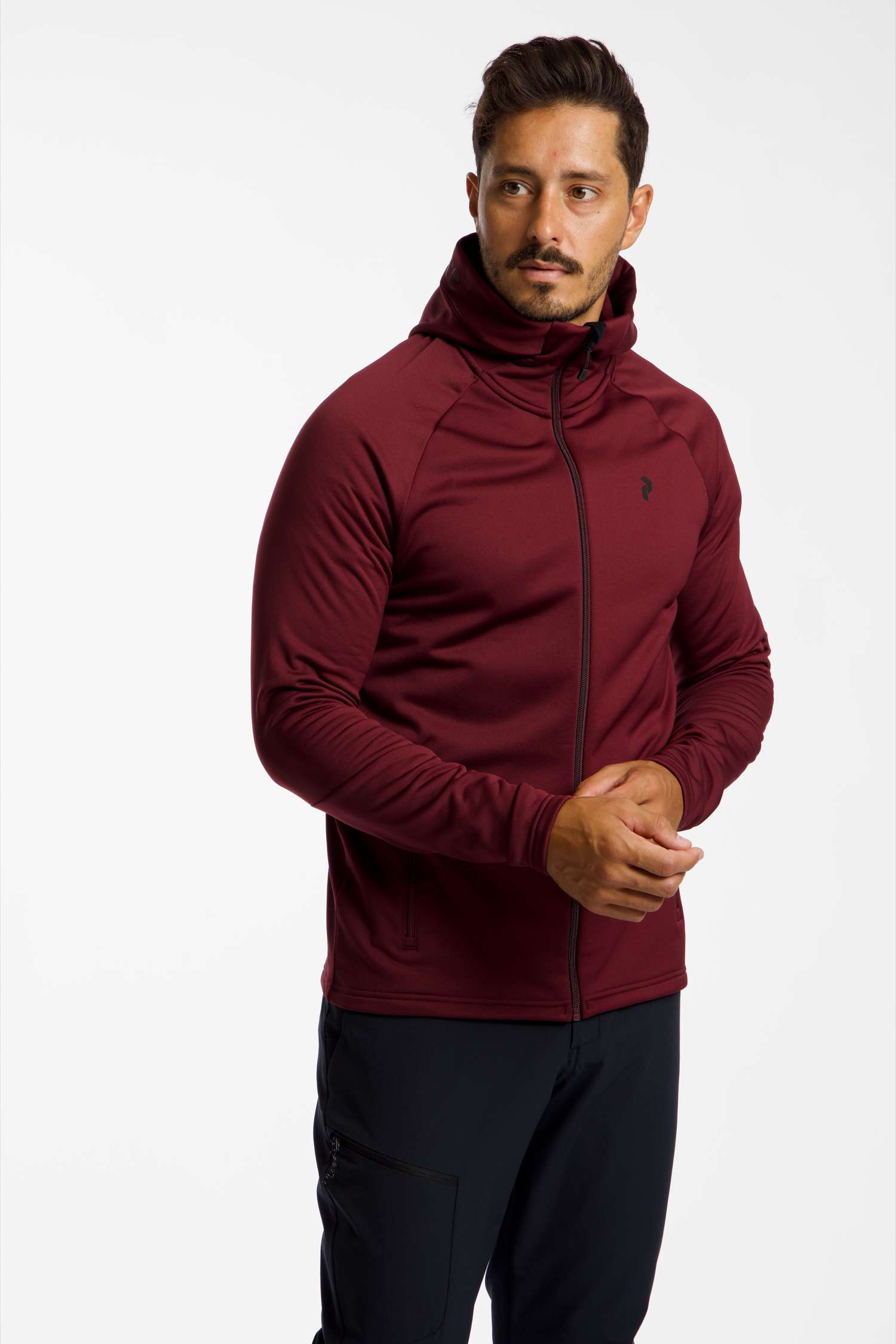 Image of PEAK PERFORMANCE Rider Essentials Zip Hood Herren Midlayer Bordeaux, Herren, Größe: L