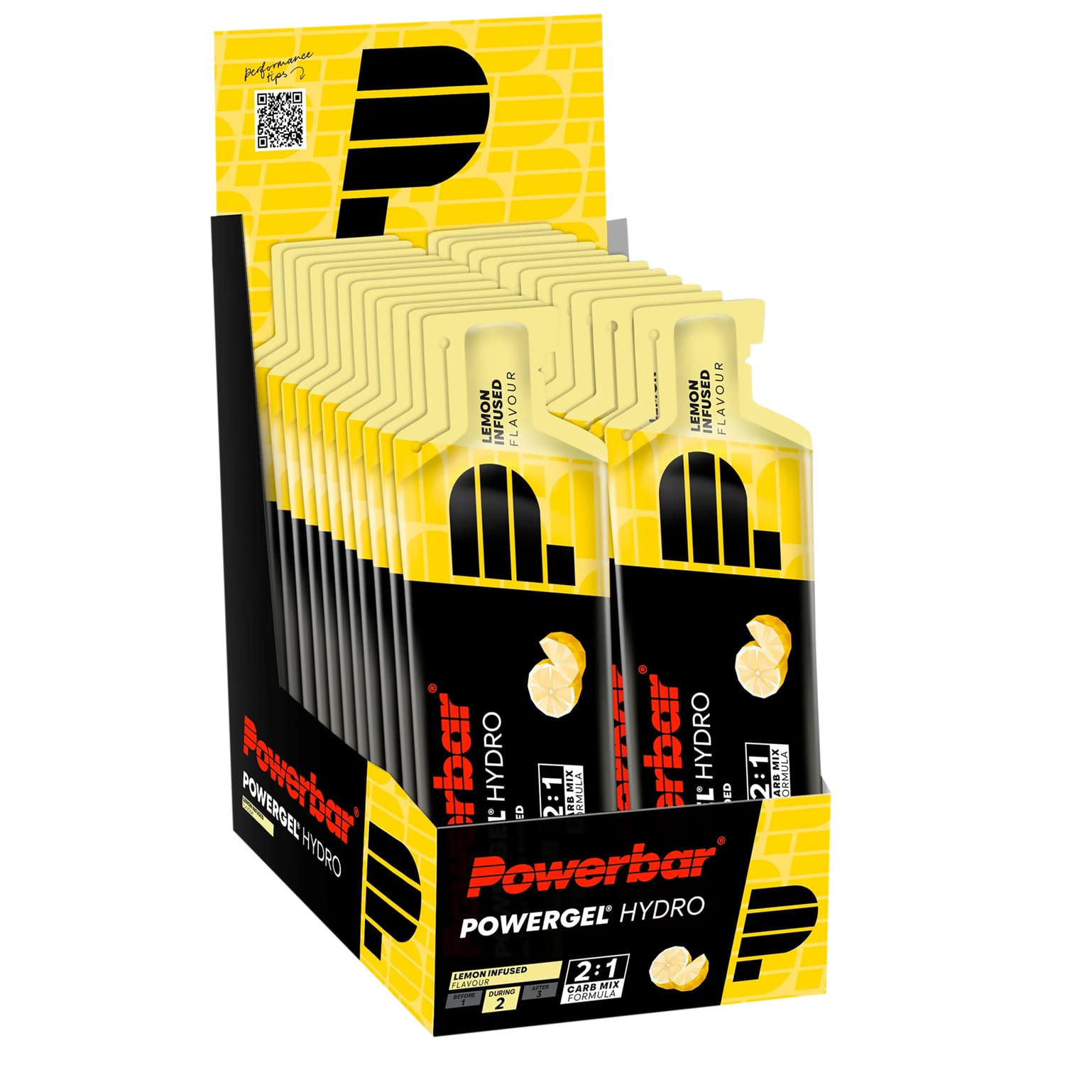 Powerbar Hydro Lemon Infused 24 x 67 ml Energy Gel Gelb, Herren, Größe: 0