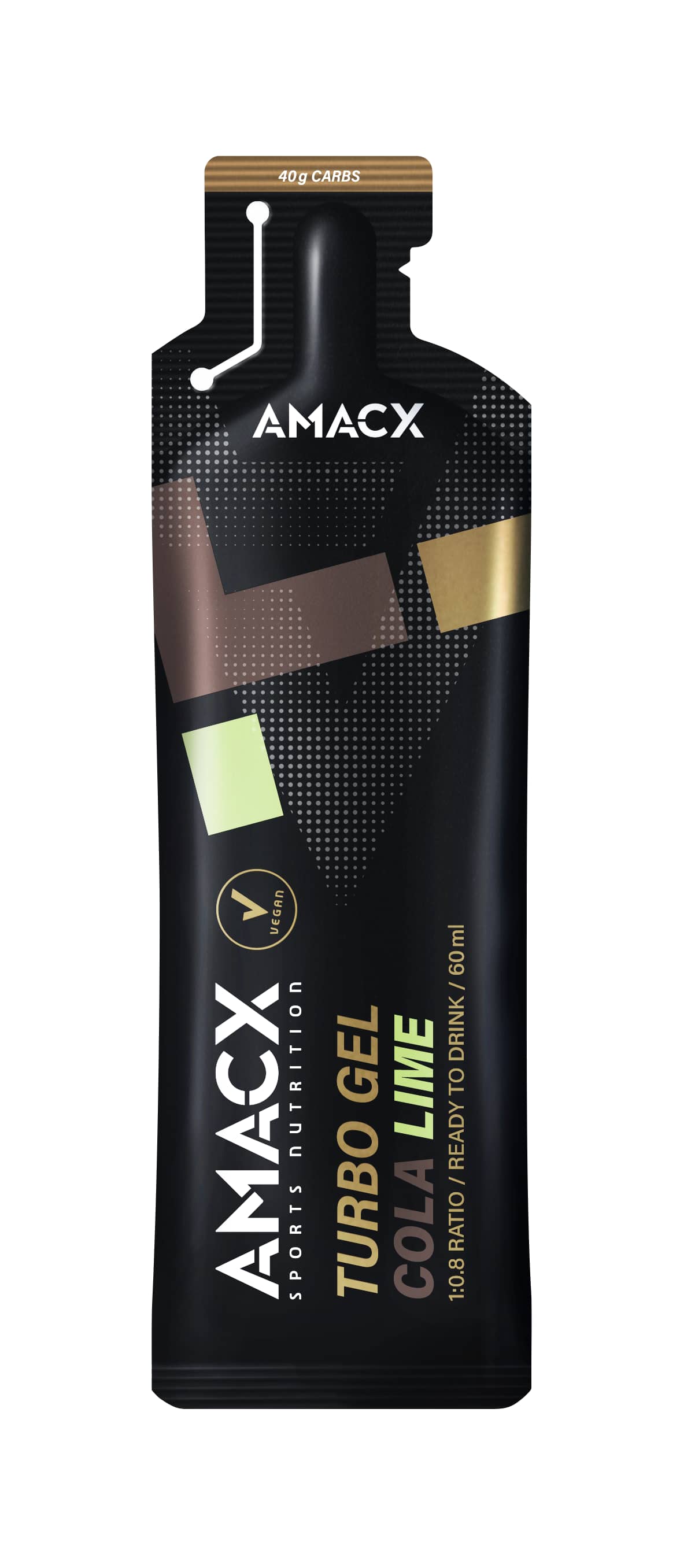 AMACX 12-Pack Turbo Cola Lime Energy Gel Schwarz, Herren, Größe: 0