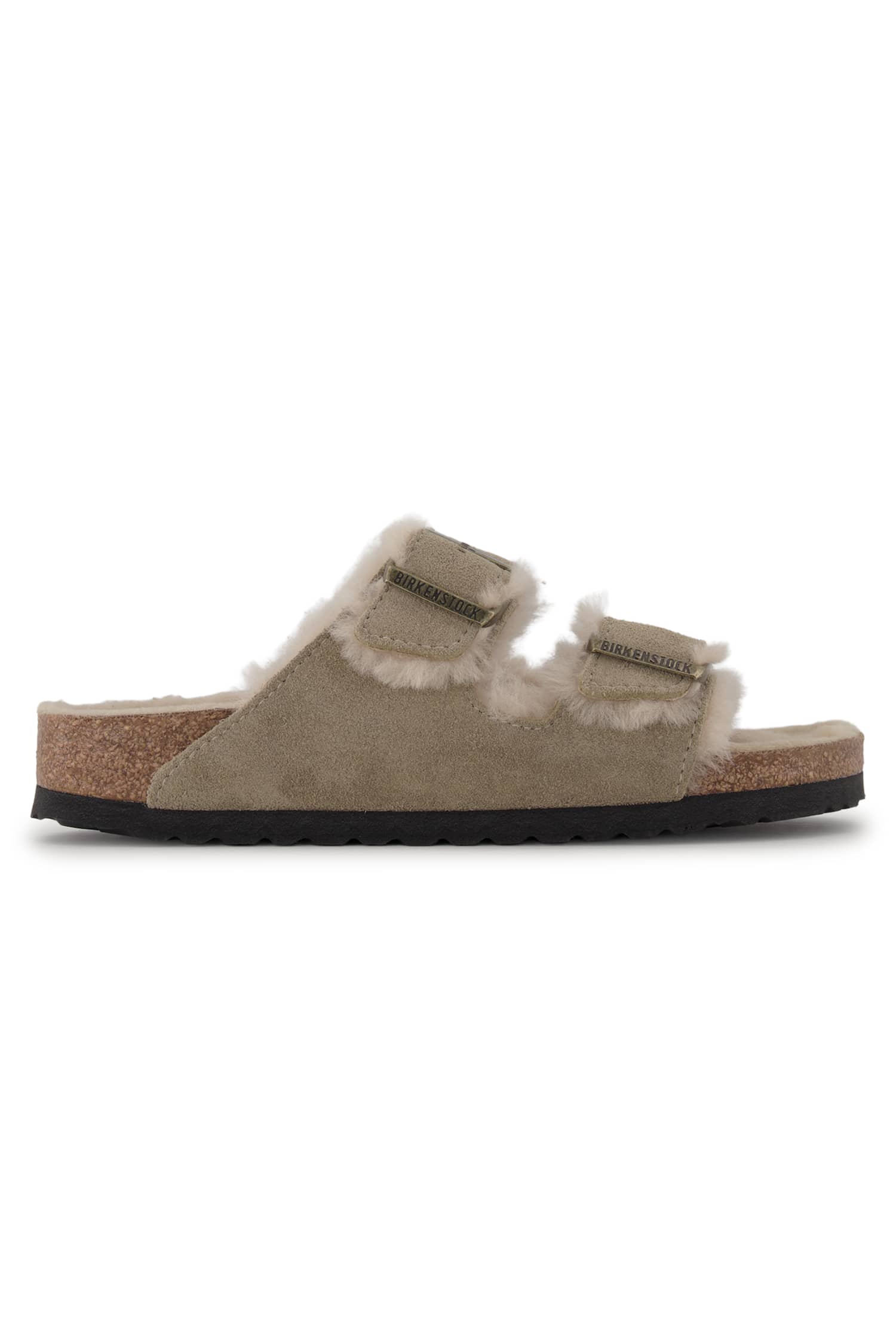 Image of Birkenstock Arizona Lammfell Narrow Fit Damen Slipper Grün, Damen, Größe: 36