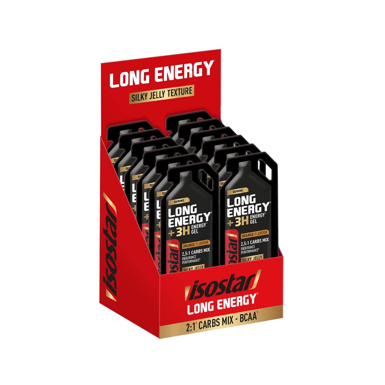 Image of Isostar Long Orange 12 x 40 g Energy Gel Orange, Herren, Größe: 0