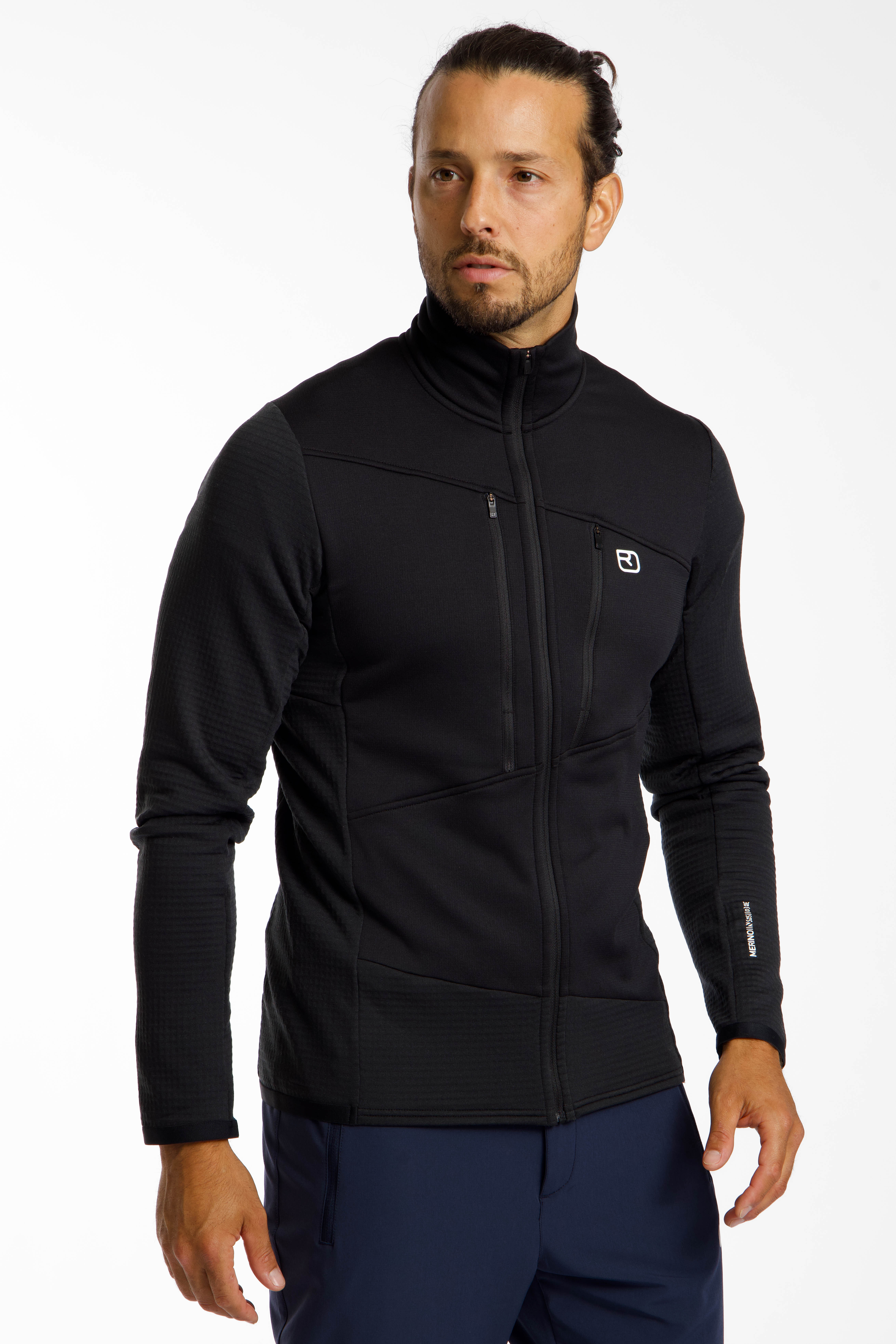 Ortovox Fleece Grid Herren Midlayer Schwarz, Herren, Größe: XL