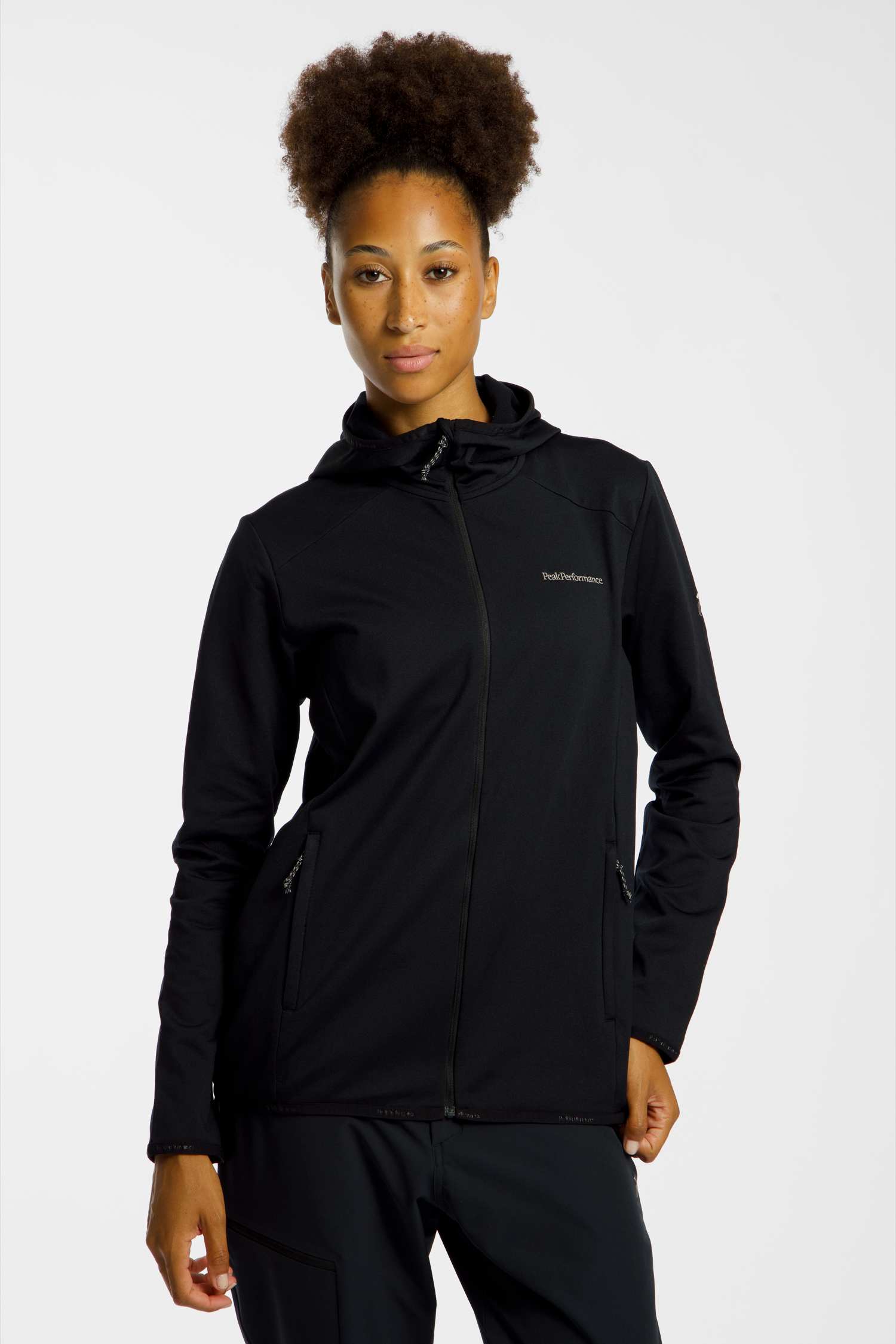 Image of PEAK PERFORMANCE Light Zip Hood Damen Midlayer Schwarz, Damen, Größe: L