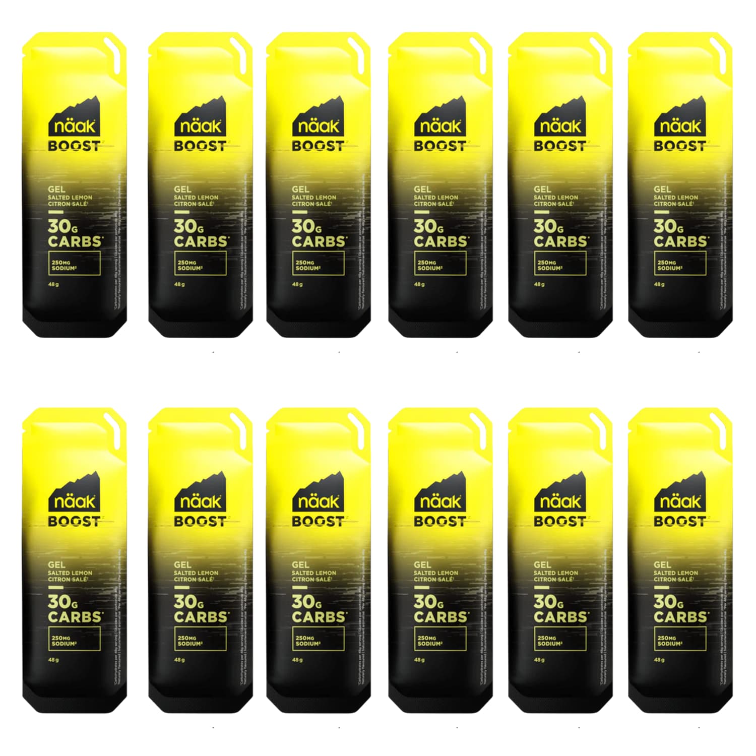 näak Boost Energy™ Salted Lemon 12 x 48 g Energy Gel Gelb, Herren, Größe: 0