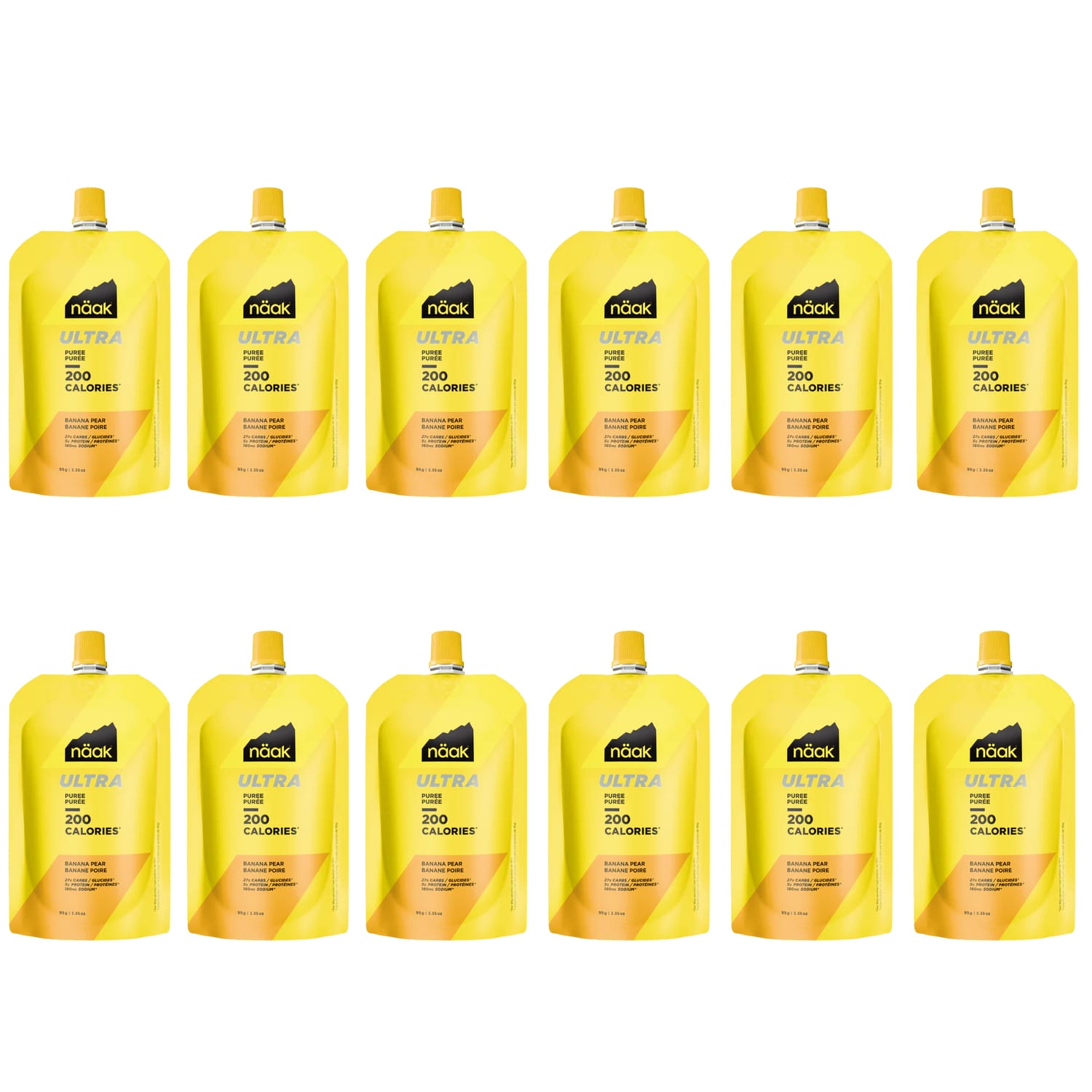 näak Ultra Energy™ Banana & Pear 12 x 95 g Smoothie Gel Gelb, Herren, Größe: 0