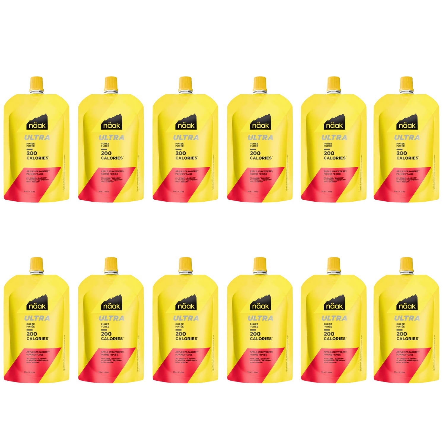 näak Ultra Energy™ Apple & Strawberry 12 x 95 g Smoothie Gel Gelb, Herren, Größe: 0