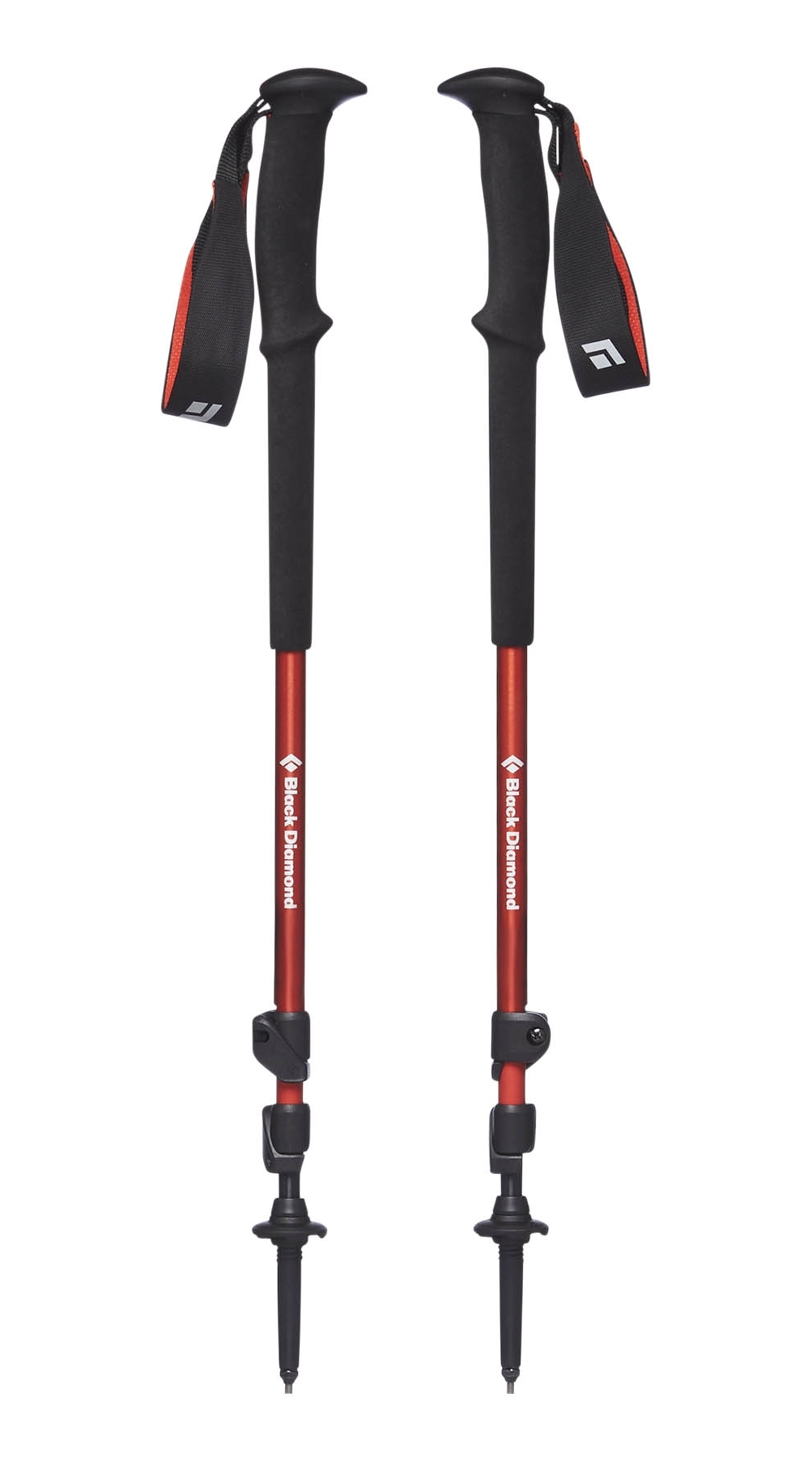 Bâtons De Randonnée Komperdell Explorer Contour - Aluminium, Pointe Carbure, Noir/orange, Neuf
