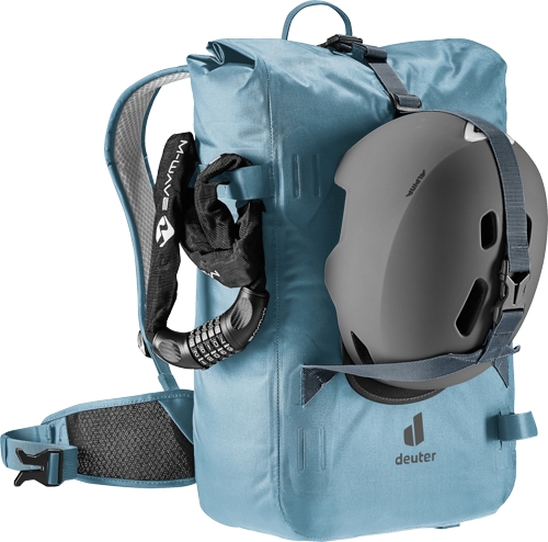 Deuter Amager 25+5 – Sac à Dos Vélo Ville Étanché, Compartiment Ordinateur 15", Roll-Top Extensible, Confort Airstripes
