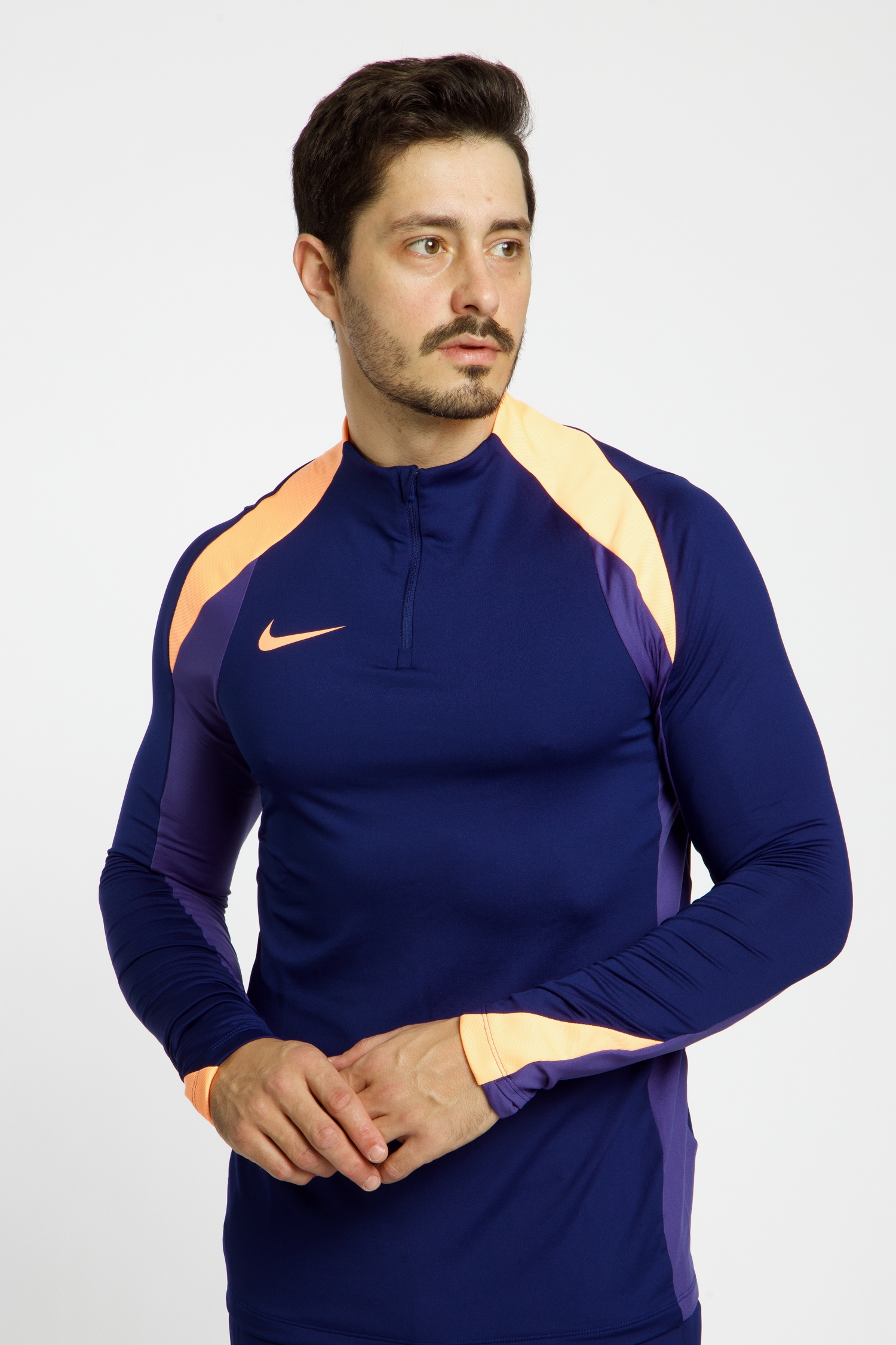 Nike Dri-FIT Strike 1/2 Zip Herren Longsleeve in blau kaufen
