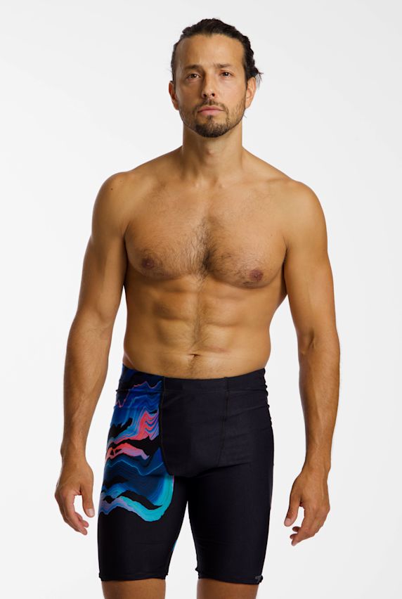 speedo Club Training Placement Printed Jammer Herren Badehose Schwarz 49227 1