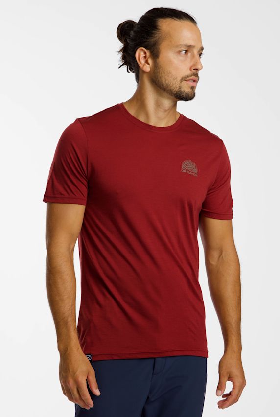 Ortovox 120 Cool Tec MTN Stripe t-shirt hommes Bordeaux 50934 1