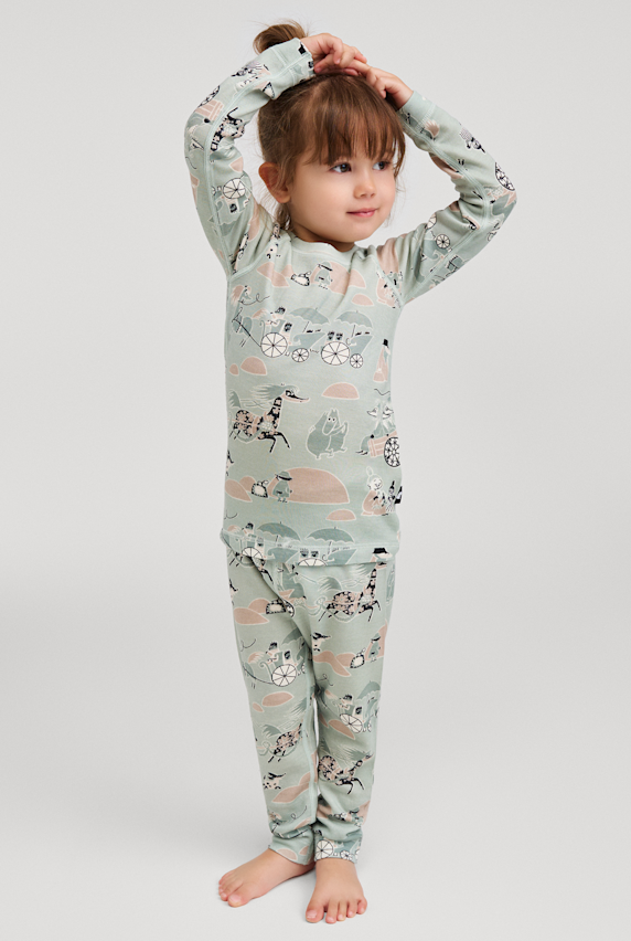 reima Moomin Trivsam Mini set intimo termico bambini Verde 68456 1