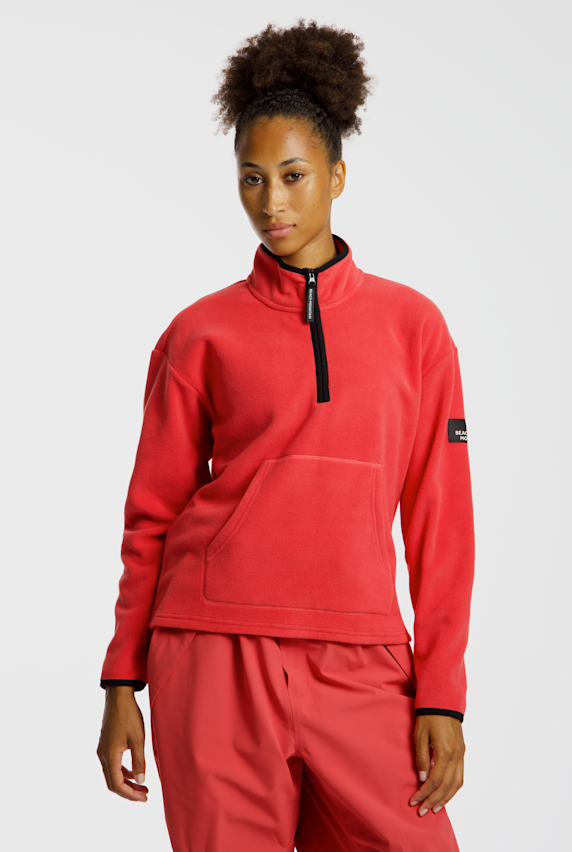 BEACH MOUNTAIN OUTENIQUA sweat polaire AOP femmes demi-zip Rose 64996 1