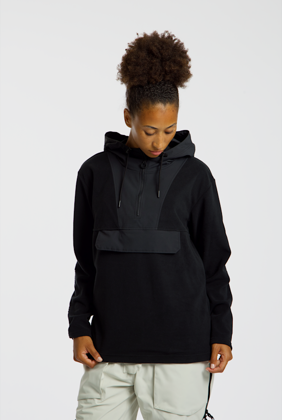 BEACH MOUNTAIN Fleece Damen Hoodie Schwarz 64997 1