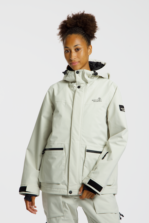 BEACH MOUNTAIN veste de snowboard femmes Blanc Cassé 64963 1