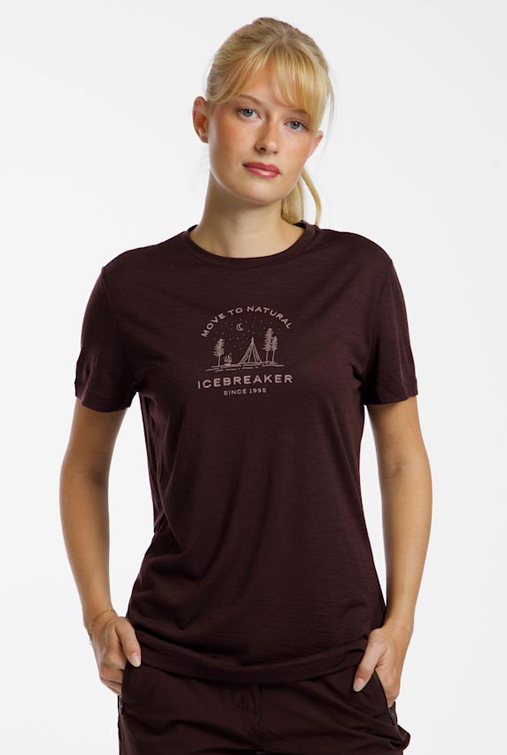 icebreaker Merino 150 Tech Lite Peaceful Pass t-shirt femmes Marron 54396 1