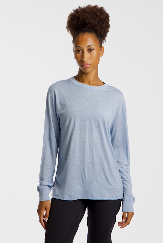 icebreaker Merino 150 Tech Lite Relaxed longsleeve femmes Bleu Clair 54390 1