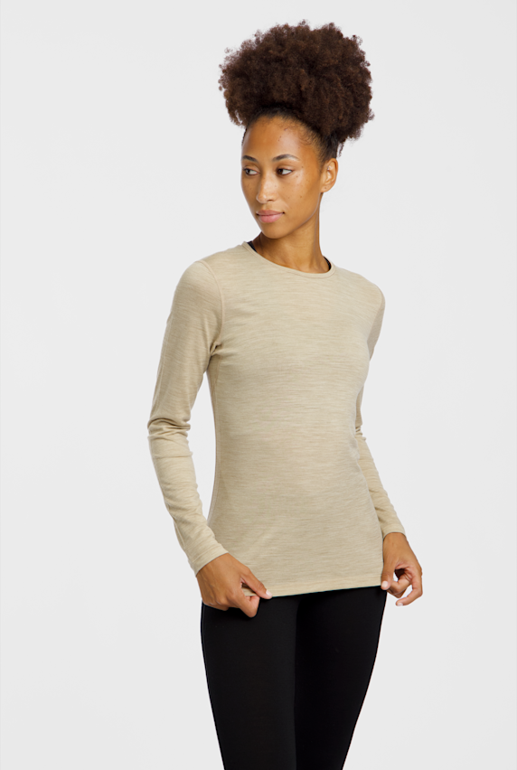 icebreaker Merino 200 Oasis Damen Thermo Longsleeve Beige 55329 1