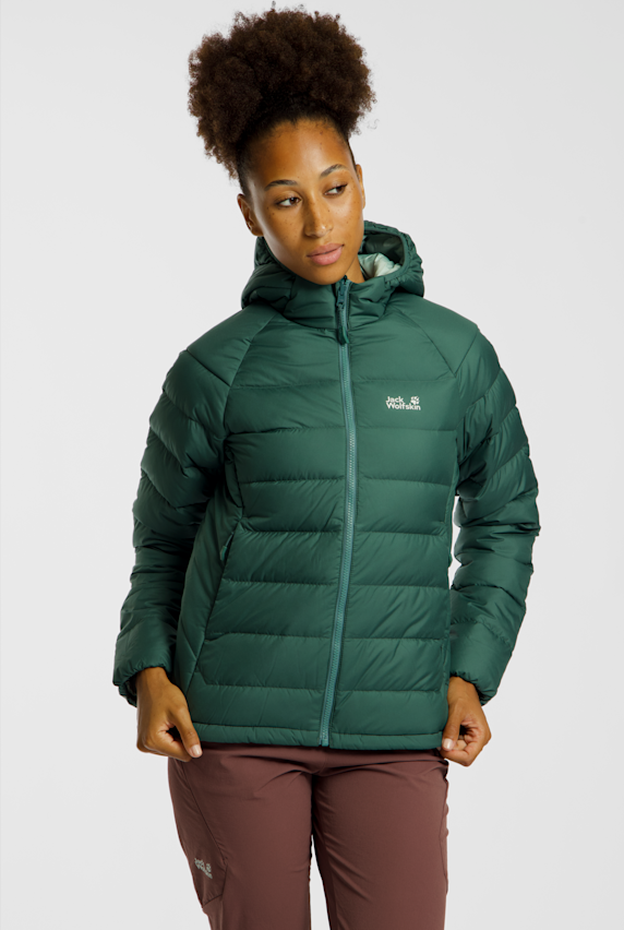 Jack Wolfskin Wild Pass Hooded piumino donna Verde 54404 1