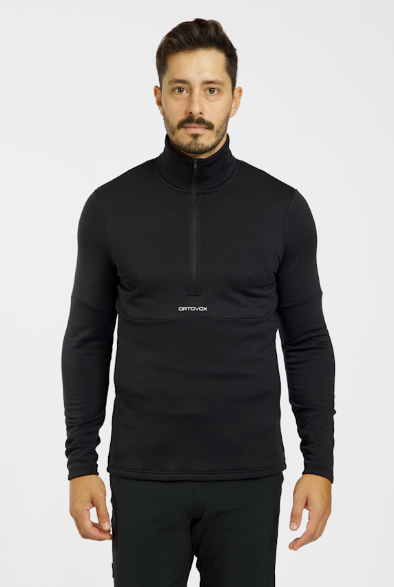 Ortovox Fleece Light Zip Neck Herren Midlayer Schwarz 68381 1
