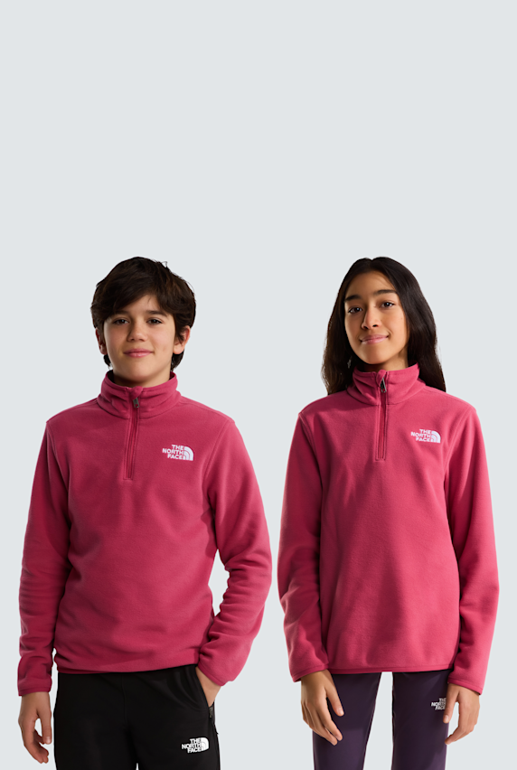 The North Face Glacier Fleece 1/4 Zip midlayer bambini Rosa 66893 1