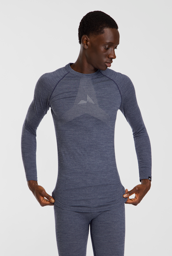 ALBRIGHT Merino Seamless Herren Thermo Longsleeve Blau 68424 1