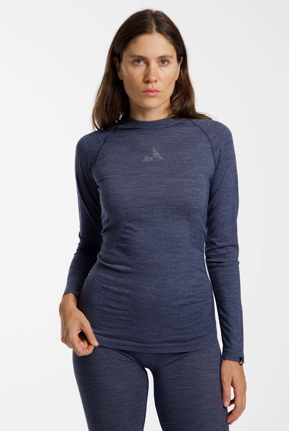 ALBRIGHT Merino Seamless maniche lunghe termica donna Blu 67246 1