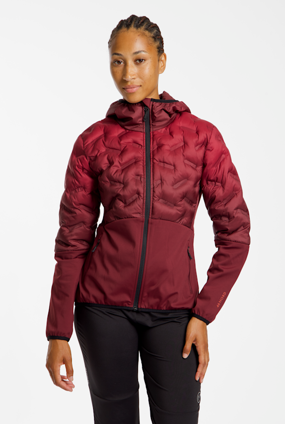 46 NORD Gale Hybrid Damen Langlaufjacke Bordeaux 65150 1
