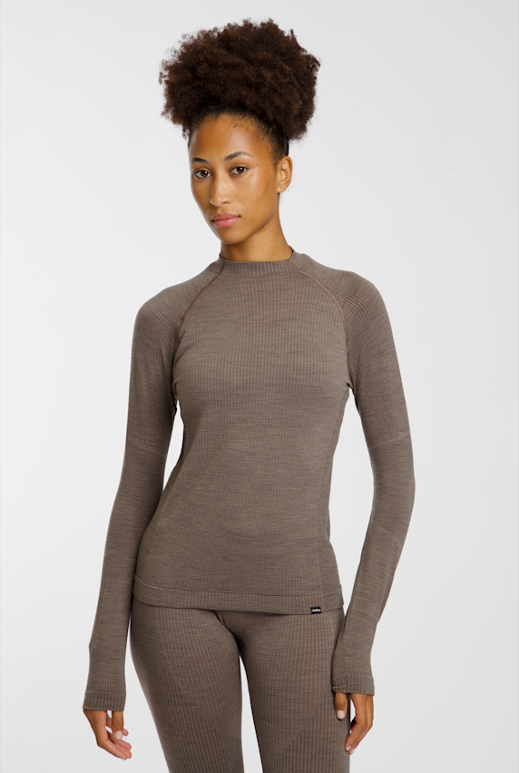 Odlo Seamless Performance Wool maniche lunghe termica donna Marrone 68441 1