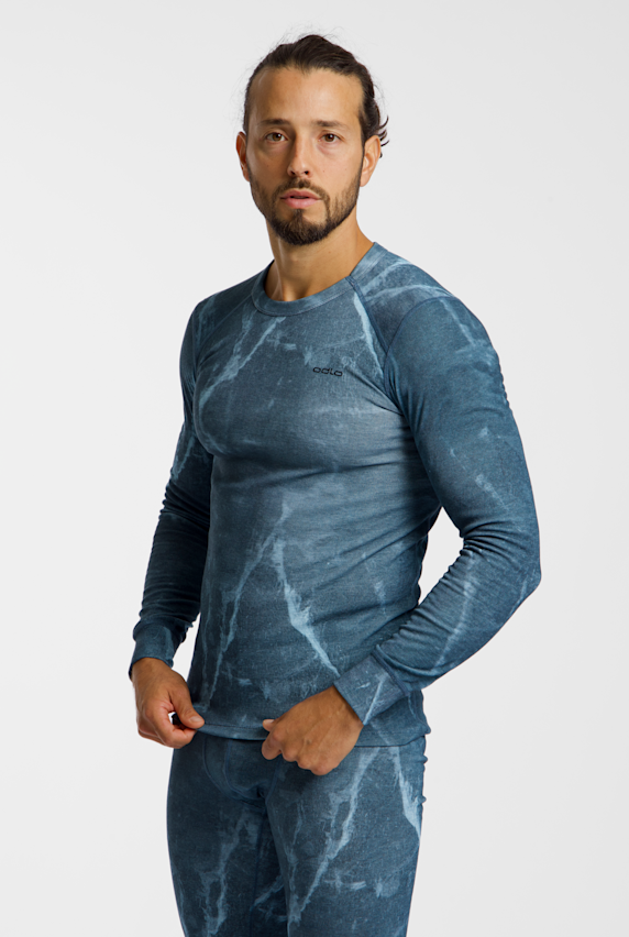 Odlo Active Warm X Frozen Lake maniche lunghe termica uomo Petrolio 68434 1