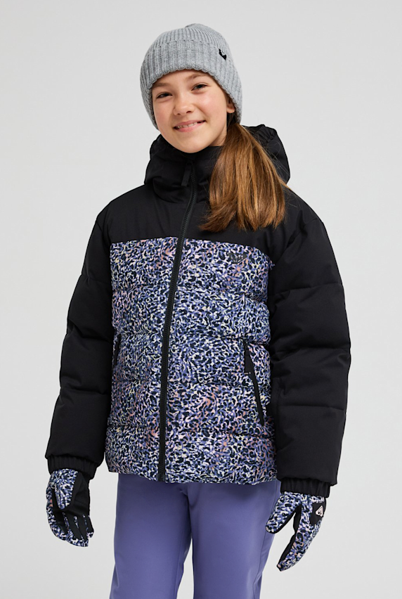 Roxy Snowyhill Printed Puffy 10K Kinder Ski-/Snowboardjacke Schwarz 61480 1