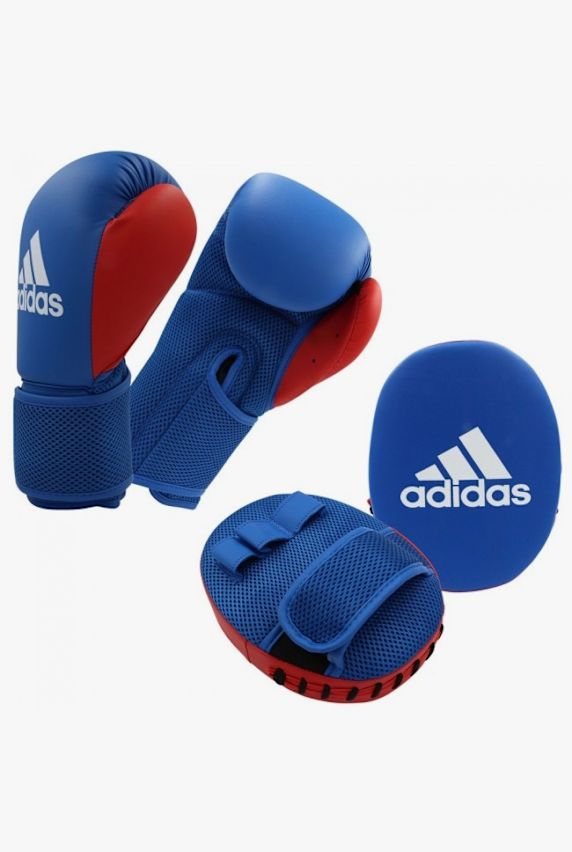 adidas 2-Pack gant de boxe + bride enfants Bleu 4246 1