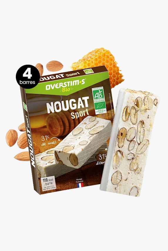 Overstim's Bio Nougat 4 x 25 g barre énergétique Blanc 4545 1