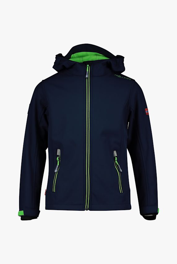 Trollkids Trollfjord Kinder Softshelljacke Blau 20234 1