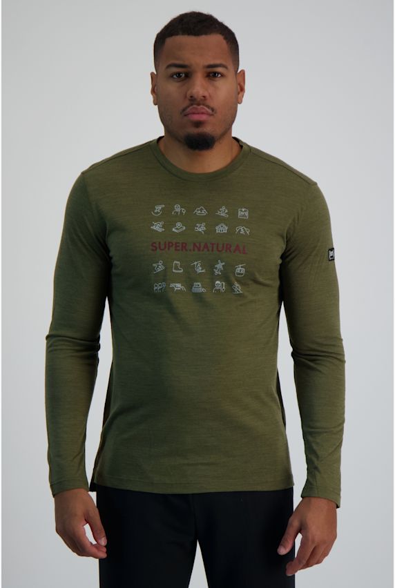 super.natural Icons Herren Longsleeve Grün 25982 1