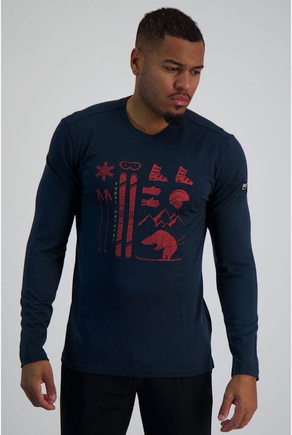 super.natural Skiing Bear longsleeve uomo Blu 24594 1