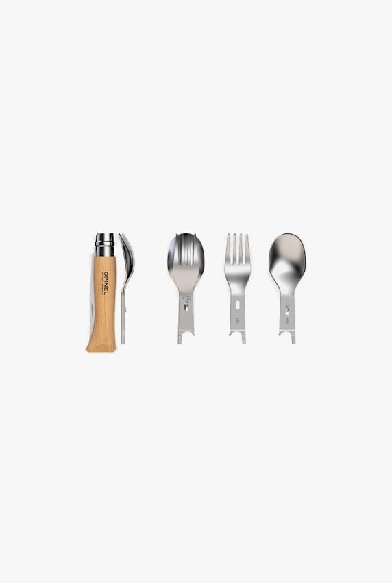 Opinel Picnic+ N°8 Campingbesteck Braun 25087 1