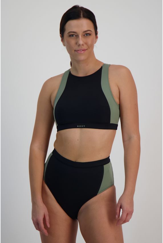 Roxy Pro Wave Crop Top A-C Cup bikini femmes Noir 31750 1