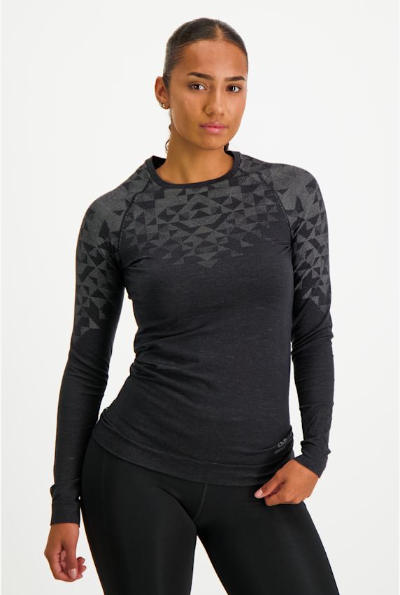 Odlo Kinship Performance Wool 200 Warm manche longue thermique femmes Noir 34875 1