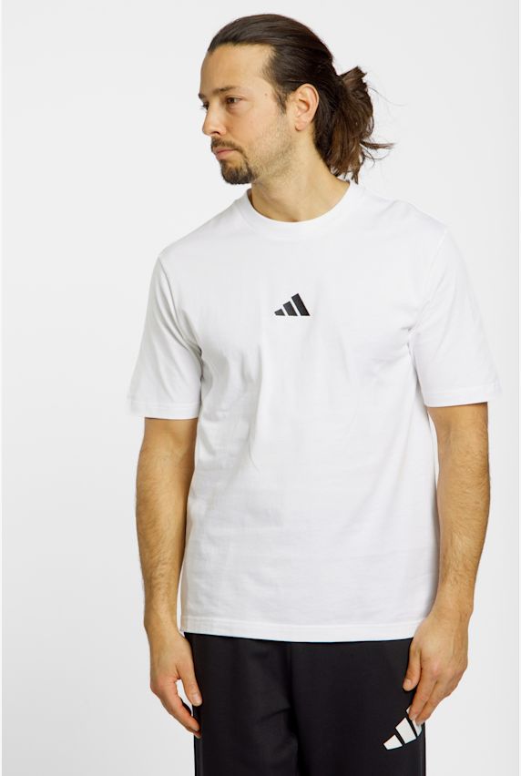 adidas Essentials Small Logo Single Jersey Herren T-Shirt Weiss 37021 1