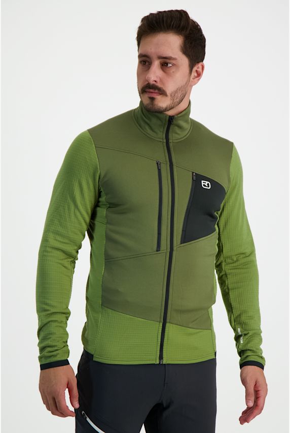 Ortovox Fleece Grid Herren Midlayer Grün 38516 1