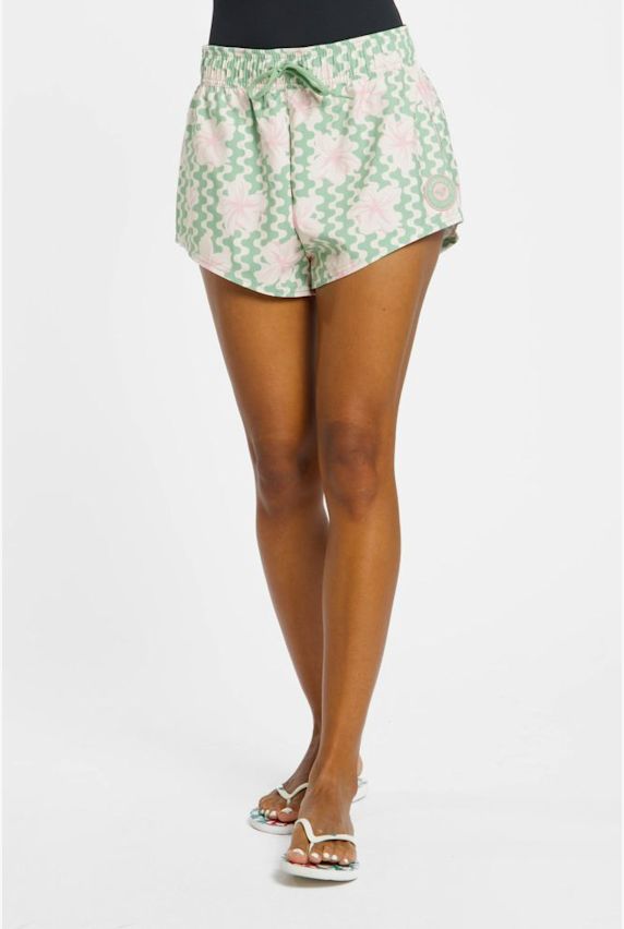 Roxy No Bad Waves Printed Damen Badeshort Grün 40333 1